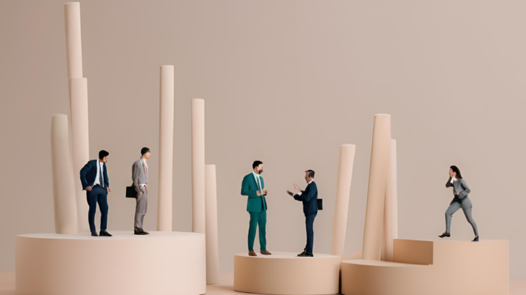 A startup founder analyzing market trends with holographic charts in a modern office, while a team collaborates in the background, symbolizing innovation and business strategy.