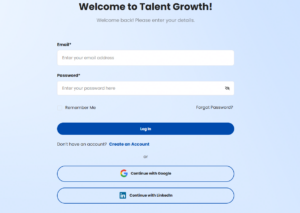 ilustrasi halaman log in akun talent growth