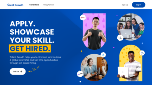 ilustrasi halaman depan website talent growth
